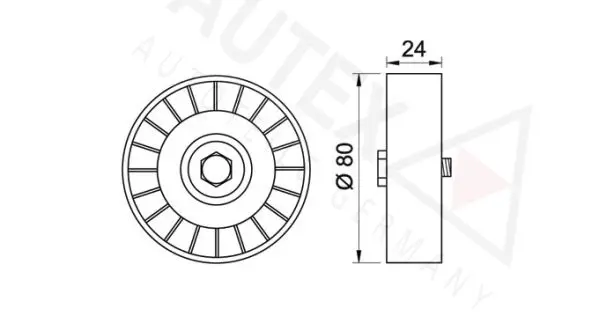 Handler.Part Deflection/guide pulley, v-ribbed belt AUTEX 653247 2