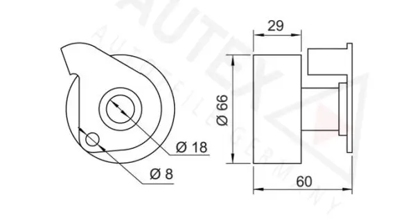 Handler.Part Tensioner pulley, timing belt AUTEX 654228 2