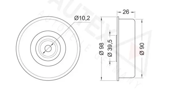 Handler.Part Deflection/guide pulley, v-ribbed belt AUTEX 651762 2