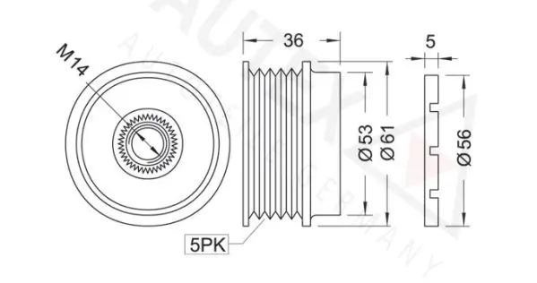 Handler.Part Alternator freewheel clutch AUTEX 621013 2