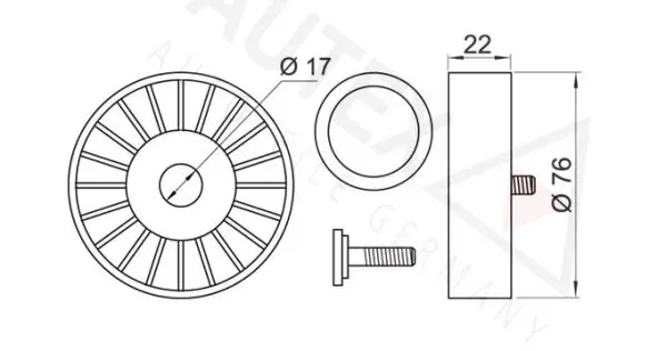 Handler.Part Deflection/guide pulley, v-ribbed belt AUTEX 651399 2