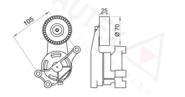 Handler.Part Belt tensioner, v-ribbed belt AUTEX 654484 2