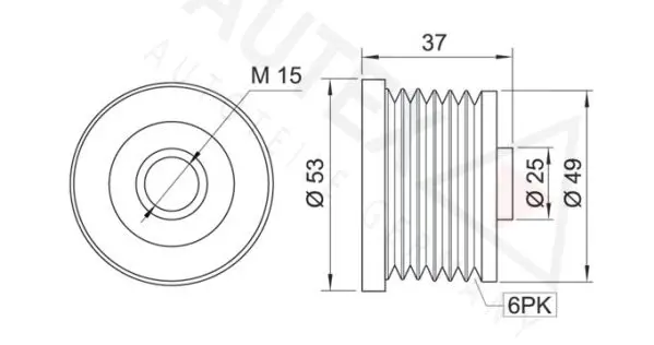 Handler.Part Alternator freewheel clutch AUTEX 621889 2