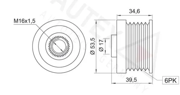 Handler.Part Alternator freewheel clutch AUTEX 654201 2