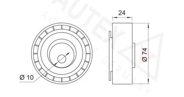 Handler.Part Tensioner pulley, timing belt AUTEX 641886 2