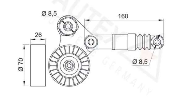 Handler.Part Tensioner lever, v-ribbed belt AUTEX 654267 2