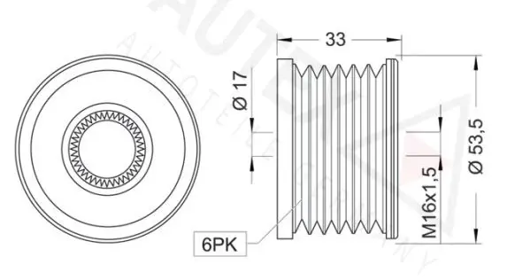 Handler.Part Alternator freewheel clutch AUTEX 622000 2