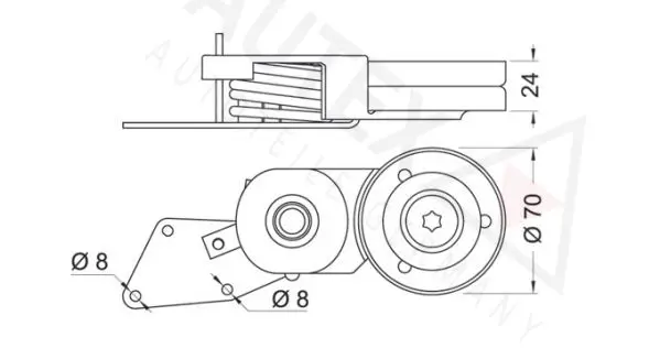 Handler.Part Tensioner lever, v-ribbed belt AUTEX 654171 2