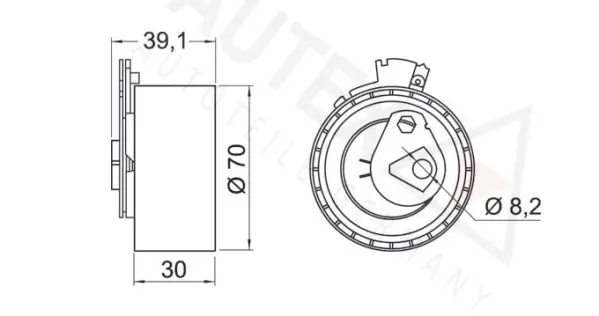 Handler.Part Tensioner pulley, timing belt AUTEX 642042 2