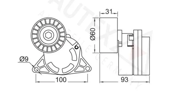 Handler.Part Belt tensioner, v-ribbed belt AUTEX 654483 2