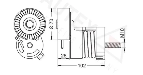 Handler.Part Belt tensioner, v-ribbed belt AUTEX 654460 2