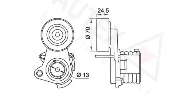 Handler.Part Belt tensioner, v-ribbed belt AUTEX 654410 2