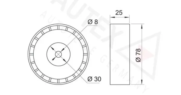 Handler.Part Tensioner pulley, v-ribbed belt AUTEX 641030 2