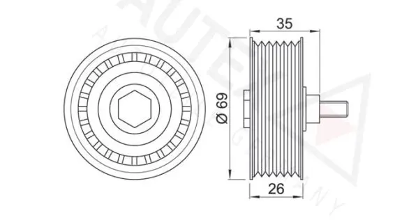 Handler.Part Deflection/guide pulley, v-ribbed belt AUTEX 654256 2