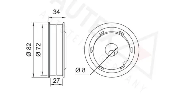 Handler.Part Tensioner pulley, timing belt AUTEX 641080 2