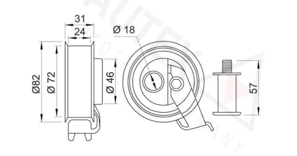 Handler.Part Tensioner pulley, timing belt AUTEX 641084 2