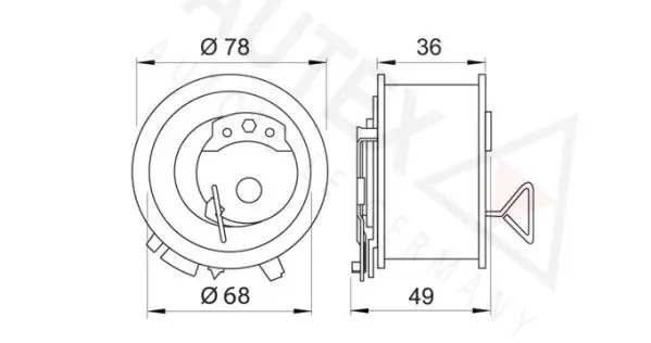 Handler.Part Tensioner pulley, timing belt AUTEX 641858 2