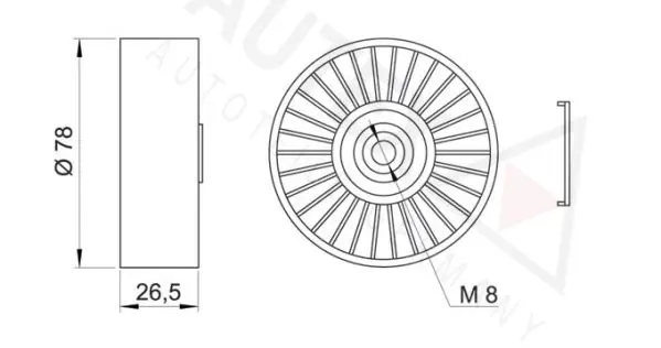 Handler.Part Tensioner pulley, v-ribbed belt AUTEX 641102 2