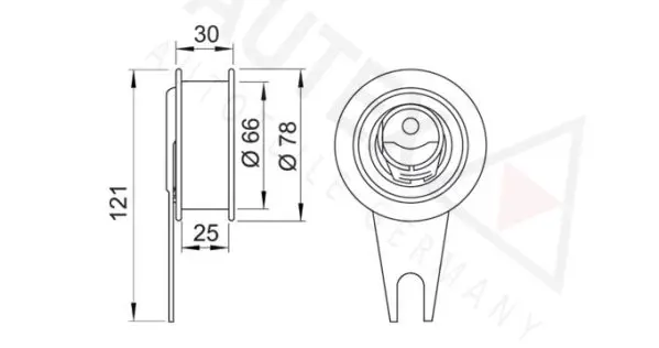 Handler.Part Tensioner pulley, timing belt AUTEX 641104 2