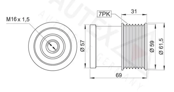 Handler.Part Alternator freewheel clutch AUTEX 654358 1