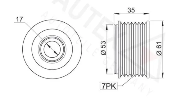 Handler.Part Alternator freewheel clutch AUTEX 654304 2