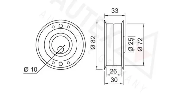 Handler.Part Tensioner pulley, timing belt AUTEX 641107 2