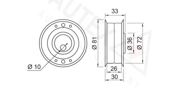 Handler.Part Tensioner pulley, timing belt AUTEX 641108 2