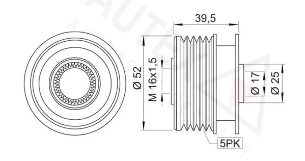 Handler.Part Alternator freewheel clutch AUTEX 622049 2