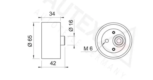 Handler.Part Tensioner pulley, timing belt AUTEX 641111 2