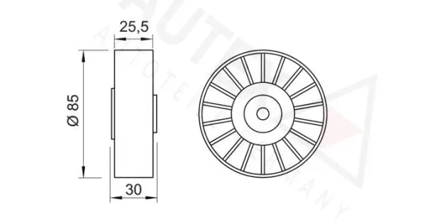 Handler.Part Deflection/guide pulley, v-ribbed belt AUTEX 651113 2