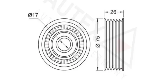 Handler.Part Deflection/guide pulley, v-ribbed belt AUTEX 651773 2