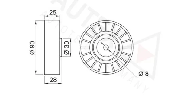 Handler.Part Deflection/guide pulley, v-ribbed belt AUTEX 651115 2