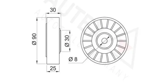 Handler.Part Deflection/guide pulley, v-ribbed belt AUTEX 651117 2