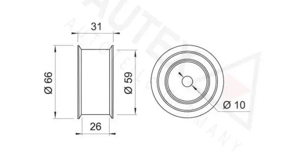 Handler.Part Deflection/guide pulley, timing belt AUTEX 651125 2