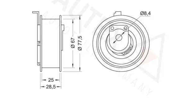 Handler.Part Tensioner pulley, timing belt AUTEX 642027 2