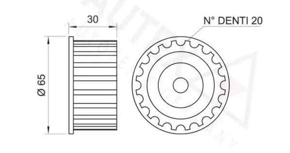 Handler.Part Tensioner pulley, timing belt AUTEX 641140 2