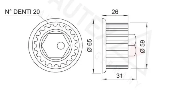 Handler.Part Tensioner pulley, timing belt AUTEX 641141 2