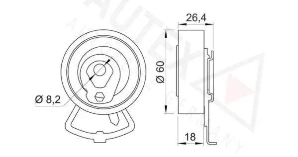 Handler.Part Tensioner pulley, timing belt AUTEX 641144 2