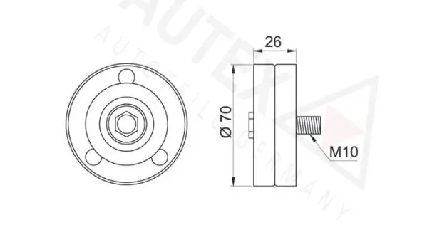 Handler.Part Deflection/guide pulley, v-ribbed belt AUTEX 654140 2