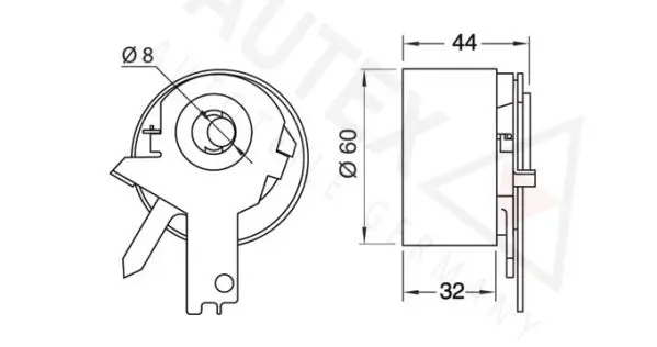 Handler.Part Tensioner pulley, timing belt AUTEX 641298 2