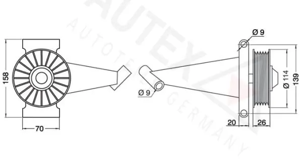 Handler.Part Deflection/guide pulley, v-ribbed belt AUTEX 651175 2