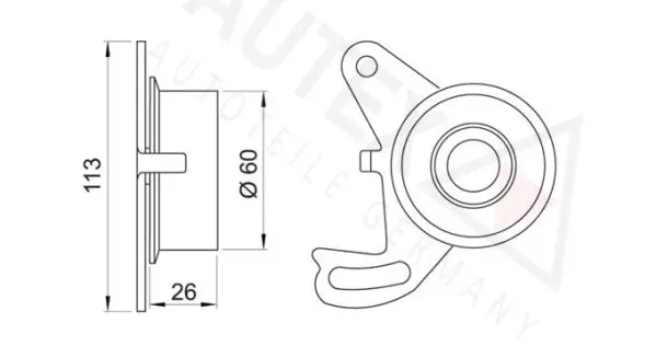 Handler.Part Tensioner pulley, timing belt AUTEX 641199 2