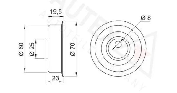 Handler.Part Tensioner pulley, timing belt AUTEX 641202 2