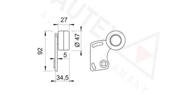 Handler.Part Tensioner pulley, timing belt AUTEX 641208 2