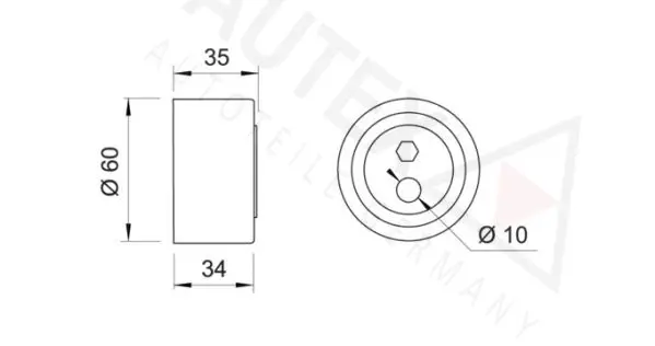 Handler.Part Tensioner pulley, timing belt AUTEX 641211 2