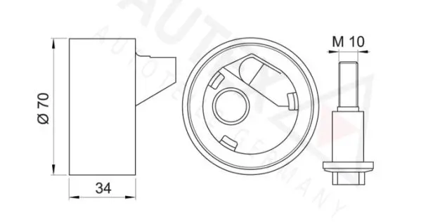 Handler.Part Tensioner pulley, timing belt AUTEX 641667 2