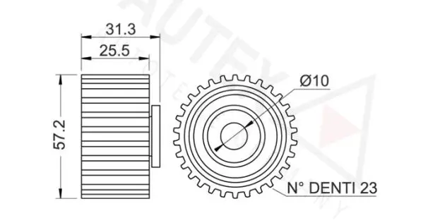 Handler.Part Deflection/guide pulley, timing belt AUTEX 651756 2