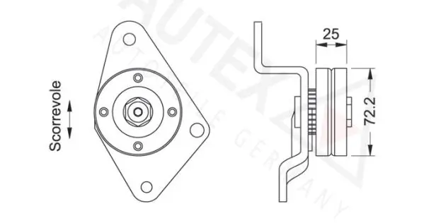 Handler.Part Tensioner pulley, v-ribbed belt AUTEX 641296 2