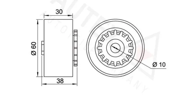 Handler.Part Tensioner pulley, v-ribbed belt AUTEX 654465 2