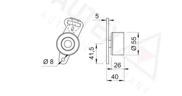 Handler.Part Tensioner pulley, timing belt AUTEX 641320 2